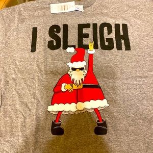 Mens Christmas shirt Santa “I Sleigh”
